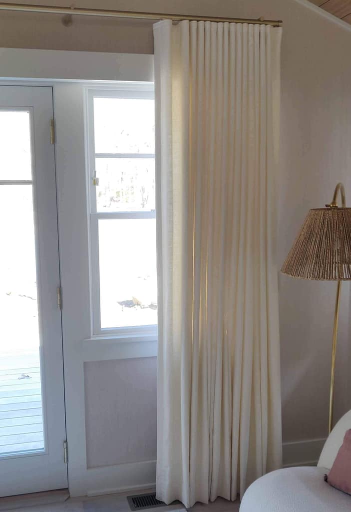 Elegant white curtain with natural light display